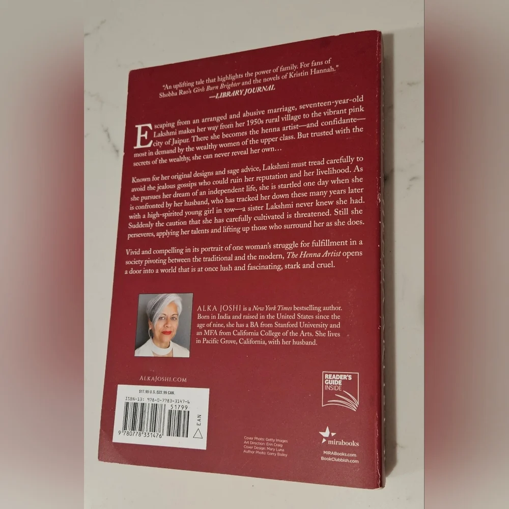 BOGO The Henna Artist Alka Joshi Paperback Book New York Times Best Selling